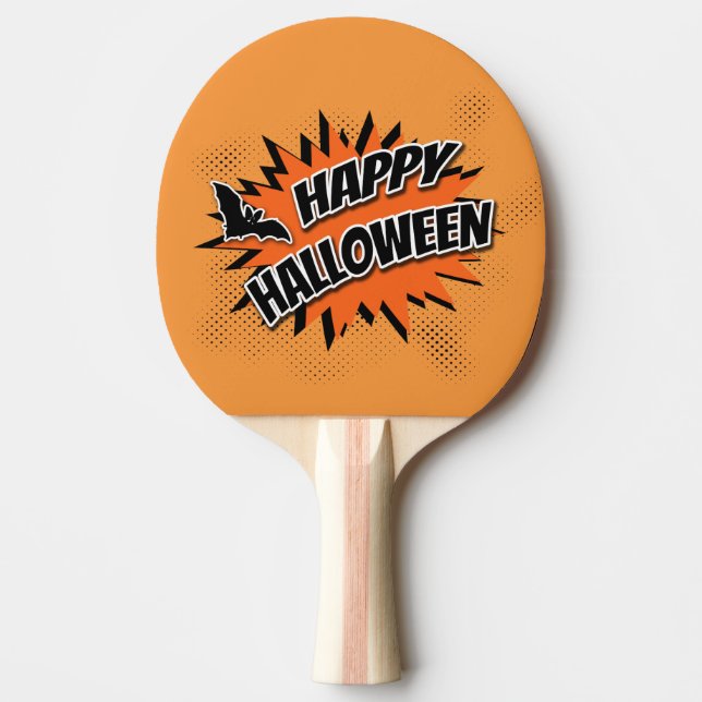 Happy Halloween Ping Pong Paddle (Front)
