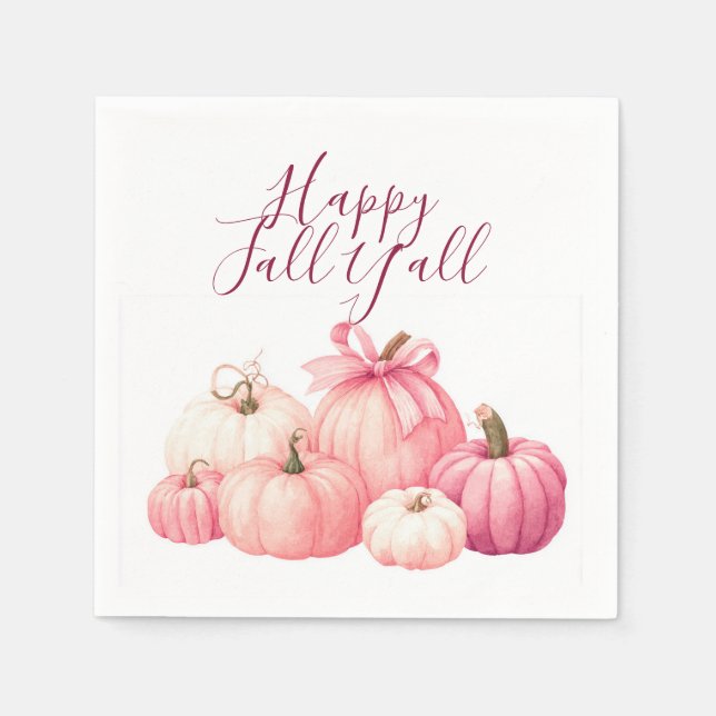 Happy Halloween Pink Pumpkin Coasters Napkin (Front)