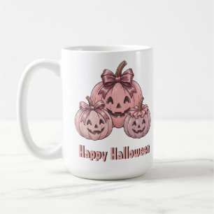 Happy Halloween Pinkoween Vintage Pumpkin Trio Coffee Mug