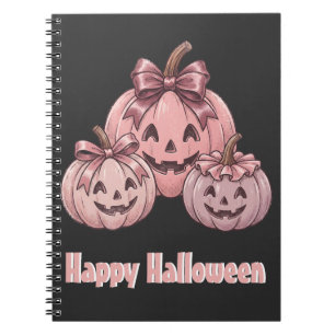 Happy Halloween Pinkoween Vintage Pumpkin Trio Notebook