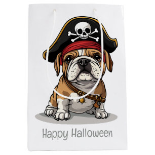 Happy Halloween Pirate English Bulldog Medium Gift Bag