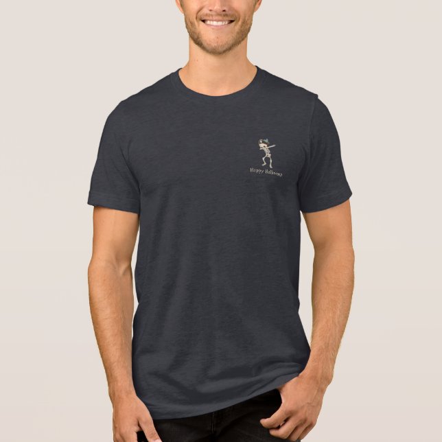 Happy Halloween Pirate Skeleton Novelty Tri-Blend Shirt (Front)