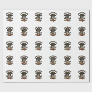 Happy Halloween Pirate Skull Crossbones Pumpkins_1 Wrapping Paper