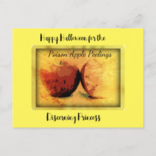 Happy Halloween poison apple peelings  Holiday Postcard