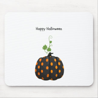 Happy Halloween Polka Dot Pumpkin Mouse Pad