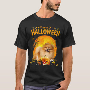 Happy Halloween Pomeranian Dog Pumpkin Costumes Th T-Shirt