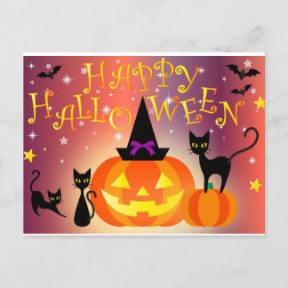happy halloween postcard
