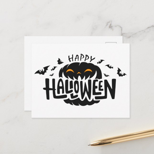 Happy Halloween Postcard (Front/Back In Situ)