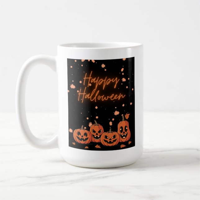 Happy Halloween Postcard Coffee Mug (Left)