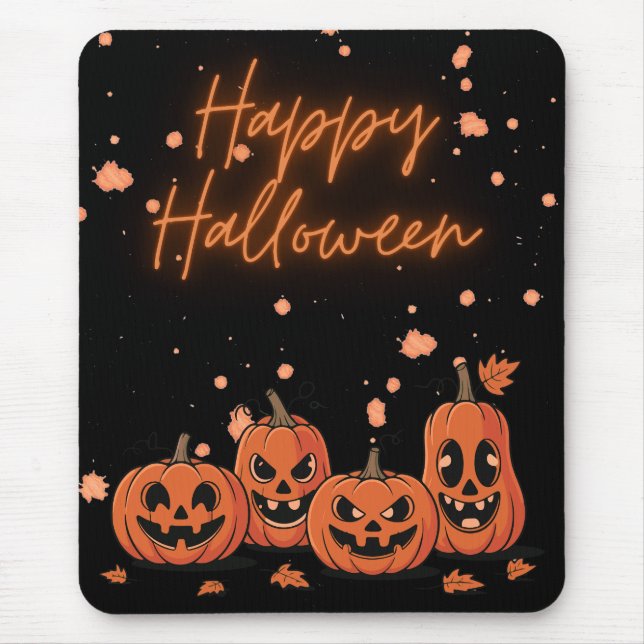 Happy Halloween Postcard Mouse Mat (Front)