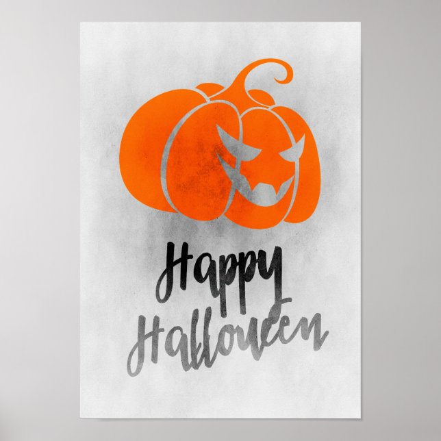 Happy Halloween Poster - Grunge Halloween Art (Front)