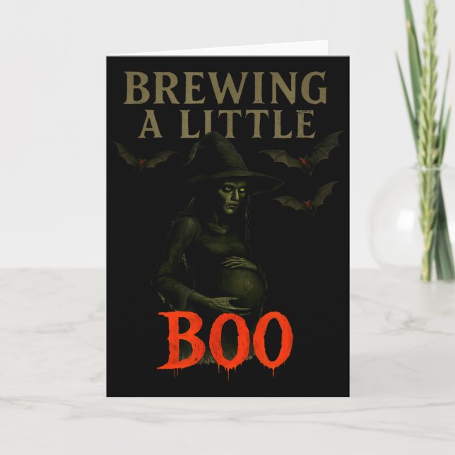 Happy Halloween Pregnant Baby Skeleton Soky Season Card (Front)