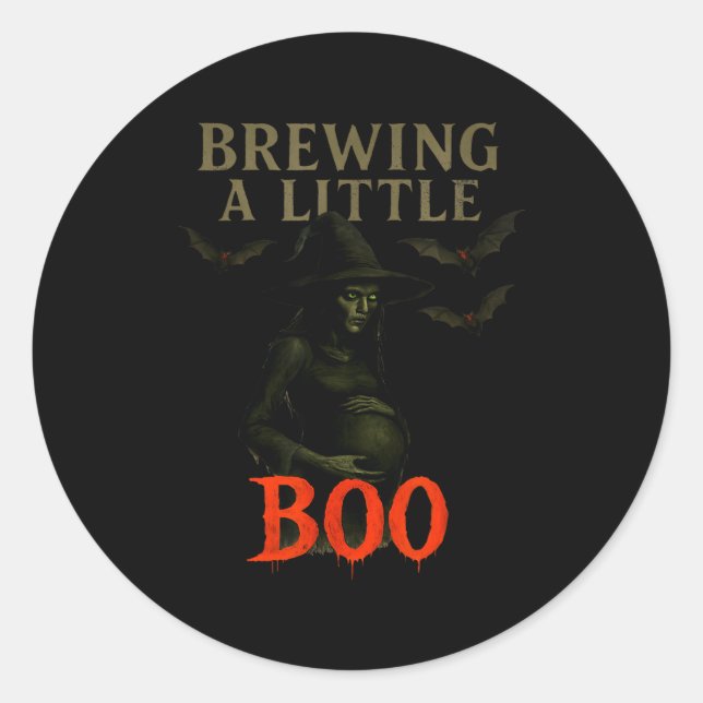 Happy Halloween Pregnant Baby Skeleton Soky Season Classic Round Sticker (Front)