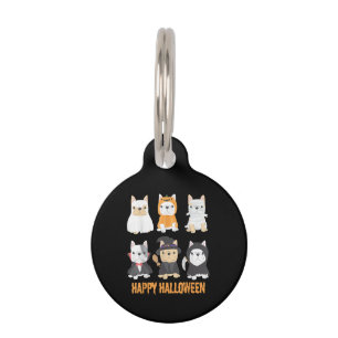 Happy Halloween Pug Dogs Cute French Bulldog Lover Pet Tag