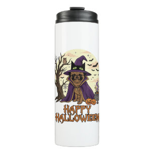 Happy Halloween Pug Witch Hat Cauldron Pumpkins_1 Thermal Tumbler