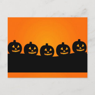 Happy Halloween Pumkin Heads Postcard
