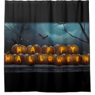 Happy Halloween Pumkins Shower Curtain
