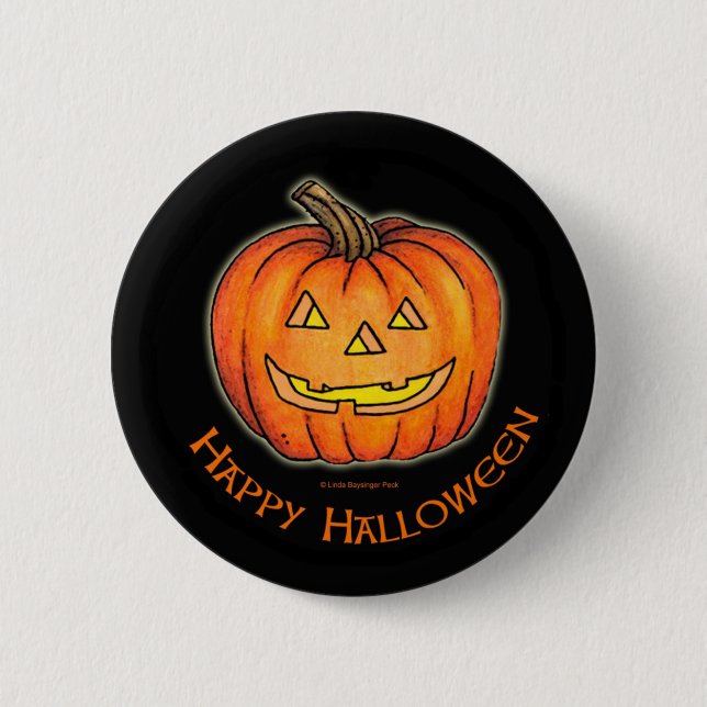 Happy Halloween Pumpkin 6 Cm Round Badge (Front)