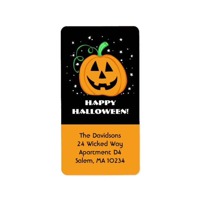 Happy Halloween Pumpkin Address Label (Front)