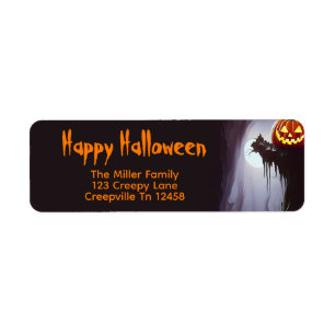 Happy Halloween Pumpkin and Tree