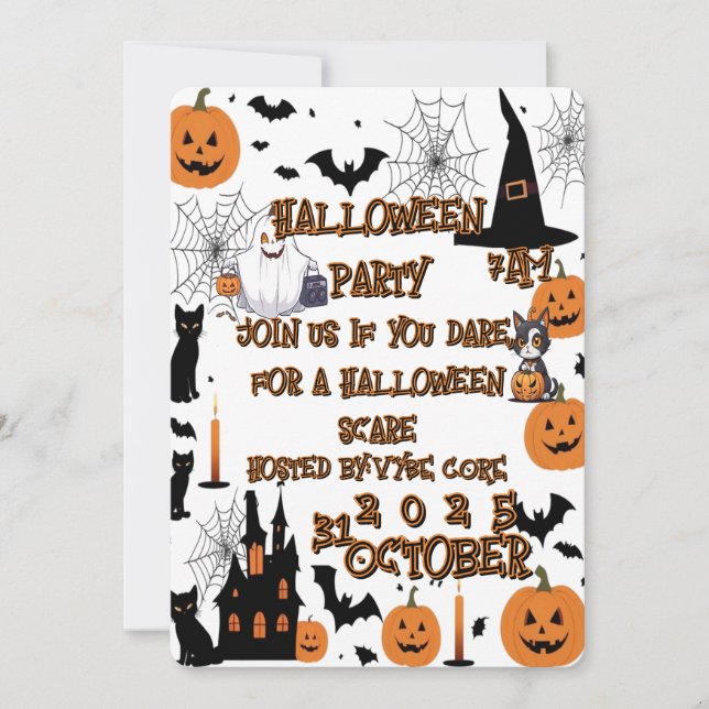 Happy Halloween Pumpkin Artwork Invitation (Front)
