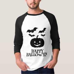 Happy Halloween Pumpkin Bat Minimal T-Shirt