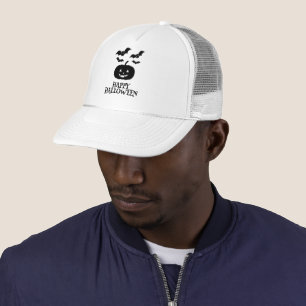 Happy Halloween Pumpkin Bat Minimal Trucker Hat