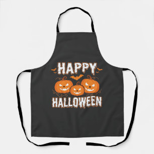 Happy Halloween Pumpkin Bat Vector Apron