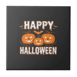 Happy Halloween Pumpkin Bat Vector Tile