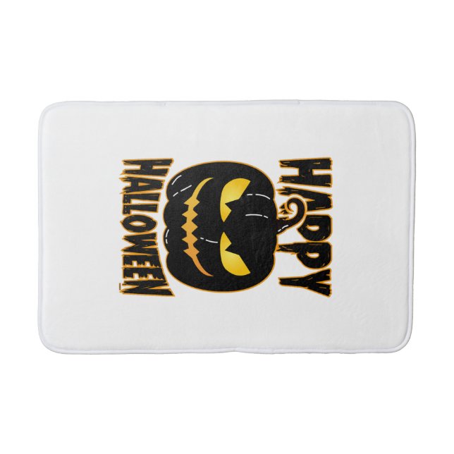 Happy Halloween Pumpkin Bath Mat (Front)