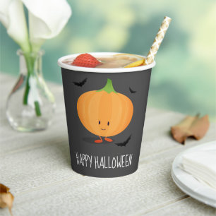 Happy Halloween Pumpkin Bats Paper Cups