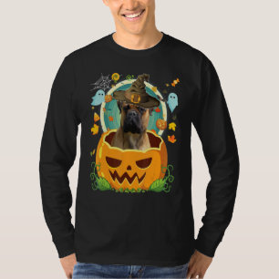 Happy Halloween Pumpkin Bullmastiff Dog Witch Cute T-Shirt