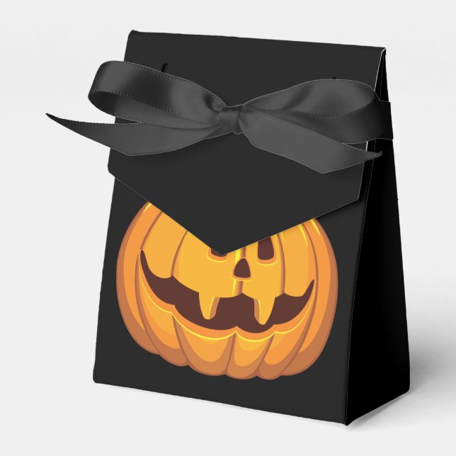 Happy Halloween Pumpkin Candy Pattern Favour Box (Front Side)