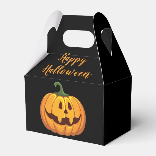 Happy Halloween Pumpkin Candy Pattern Favour Box (Front Side)
