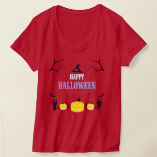 Happy Halloween Pumpkin & Cats Orange T-Shirt