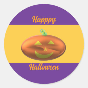 Happy Halloween Pumpkin  Classic Round Sticker