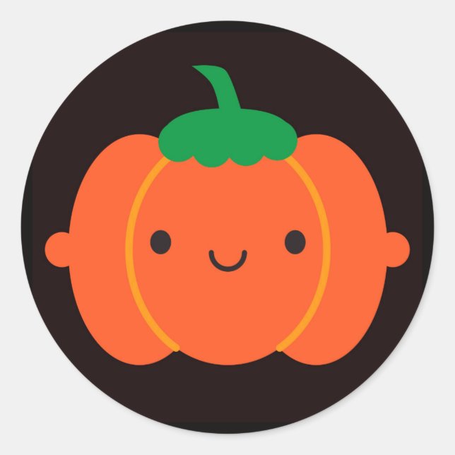 Happy Halloween Pumpkin Classic Round Sticker (Front)