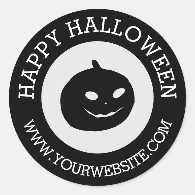 Happy Halloween Pumpkin Classic Round Sticker (Front)