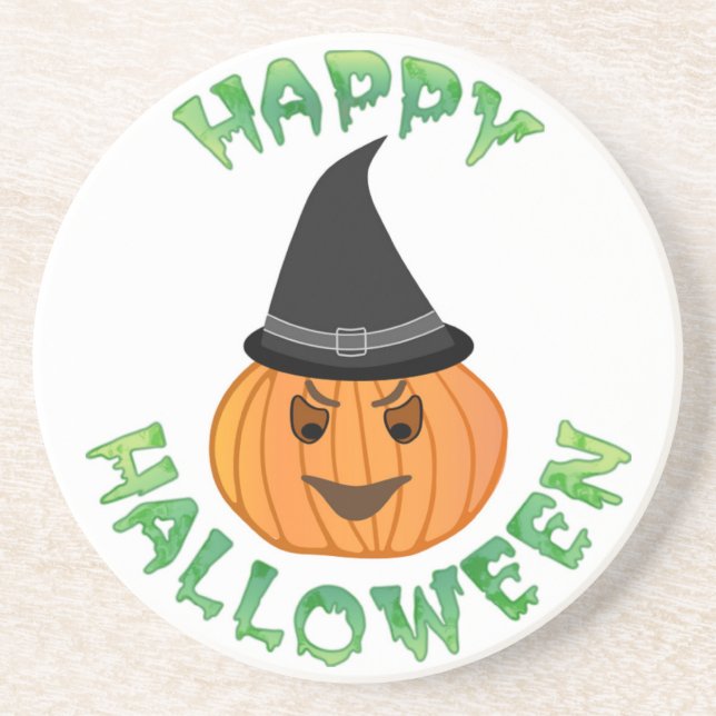"HAPPY HALLOWEEN" PUMPKIN COASTER (Front)