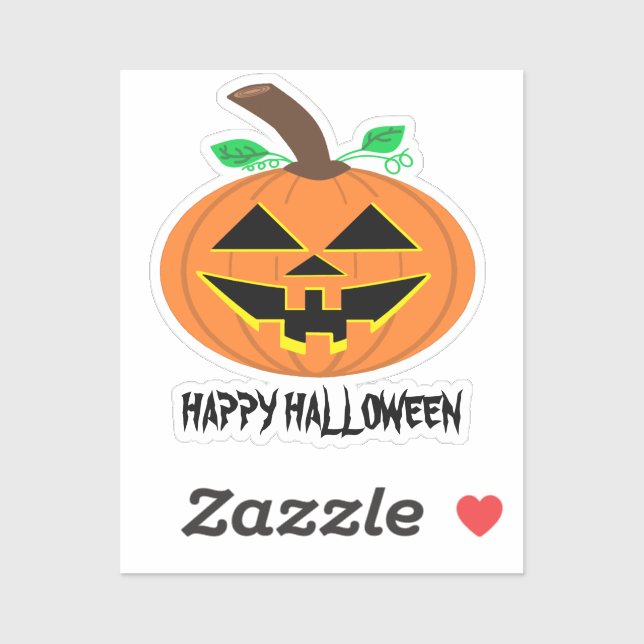 Happy Halloween Pumpkin Custom-Cut Vinyl Sticker (Sheet)