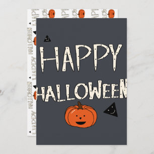 Happy Halloween Pumpkin Design Invitation