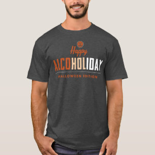 Happy Halloween Pumpkin Drinking Alcoholic Beverag T-Shirt