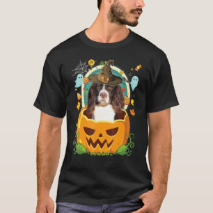 Happy Halloween Pumpkin English Springer Spaniel D T-Shirt