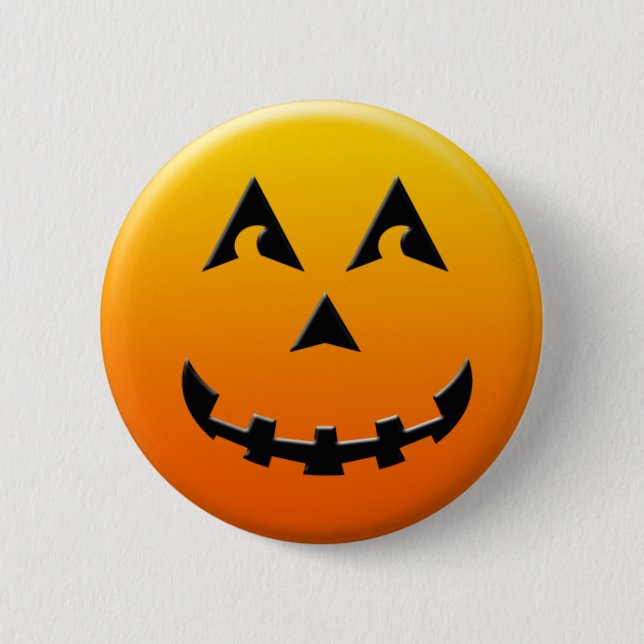 Happy Halloween pumpkin face 6 Cm Round Badge (Front)