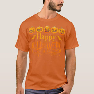 Happy Halloween Pumpkin Face Emojicorn Jackolanter T-Shirt