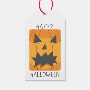 Happy Halloween Pumpkin Face Gift Tags