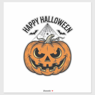 Happy Halloween Pumpkin Face Vintage Vector Design