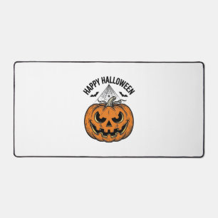 Happy Halloween Pumpkin Face Vintage Vector Design Desk Mat