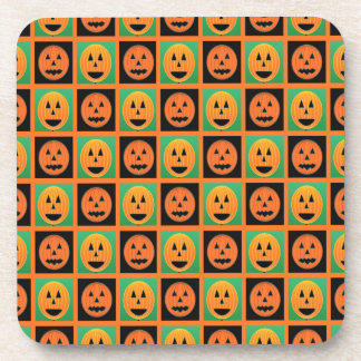 Happy Halloween pumpkin faces Coaster