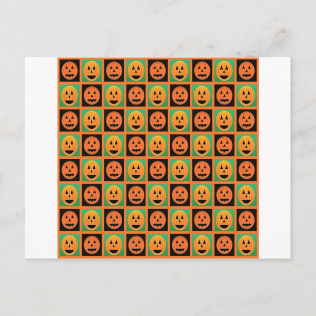 Happy Halloween pumpkin faces Postcard (Front)